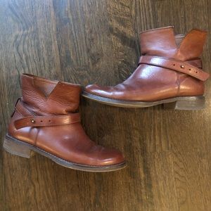 Madewell congac leather ankle boots size 8